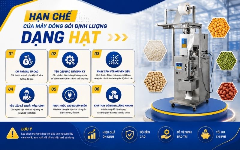 Hạn chế của máy đóng gói định lượng dạng hạt 